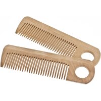 Natürlicher Holzkamm mit Griffloch für Haare...