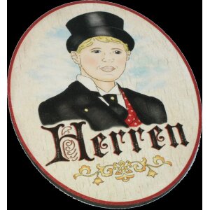 Doorplate - Plywood - Traditional costume men black