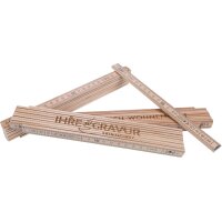 2 meter folding rule Natural Clear lacquered | Meter rule...