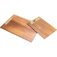 Holz Klemmbrett aus Lärche roh DIN A5 - Klammer Used look – Alt Messing -