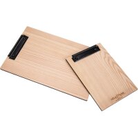 Holz Klemmbrett aus Lärche roh DIN A5 - Klammer Used look – Alt Messing -