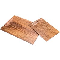 Holz Klemmbrett aus Lärche roh DIN A5 - Klammer Used look – Alt Messing -