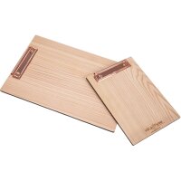 Wooden clipboard made of larch raw DIN A4 silver clamp without