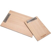 Wooden clipboard made of larch raw DIN A4 silver clamp without