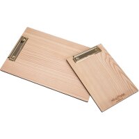 Wooden clipboard made of larch raw DIN A4 silver clamp without