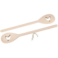 Holz Kochlöffel oval aus Buche - 30 cm - mit Huhn...