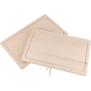 Holz Schneidebrett rechteckig mit Saftrille aus Kern Esche FSC® - 40 x 25 x 2 cm