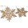 Stern-Anhänger aus geöltem FSC® Eichenholz 5mm mit goldener Kordel 17 cm - Motiv Farnpitzen