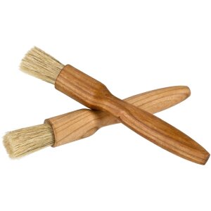 Pastry brush with natural bristles made from oiled cherry wood - Barista brush 18 cm