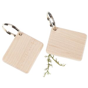 Key ring FSC® maple wood | rectangular 45x35x5mm