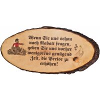 Rindenscheibe 45cm Rindenspruch mit Siebdruck , "...