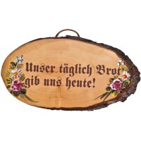 Rindenscheibe, ca. 30 cm, bemalt u. lackiert, Druck:...