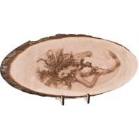 Baumscheibe mit Fotogravur 40–46 cm oval – FSC® Erle Holz graviert