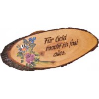 Rindenscheibe , 24 - 26 cm, lack., handbem.,handgebrannt:...