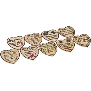 Heart, plywood, approx. 12 x 11 x 0.3, screen-printed/hand-painted: You need shoes for hiking...