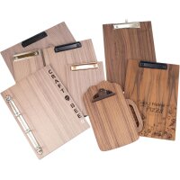 Holz Klemmbrett aus Nussbaum DIN A5 geölt -...