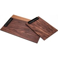 Holz Klemmbrett aus Nussbaum DIN A5 geölt - Briefklemme Gold -