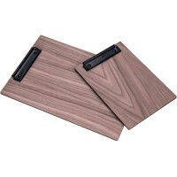 Holz Klemmbrett aus Nussbaum DIN A5 geölt - Briefklemme Gold -