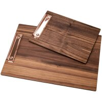 Holz Klemmbrett aus Nussbaum DIN A4 geölt - Briefklemme Silber -
