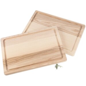 Cutting board with juice groove made of FSC® core ash - 30 x 20 x 2 cm