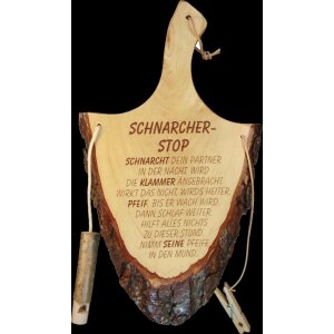 Griffrinde lackiert mit Klammer u. Pfeife - Schnarcher-Stop neue Schrift