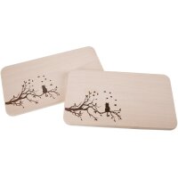 Schneidebrett FSC® Erle 22,5 x 12,5 cm - Katze auf Ast