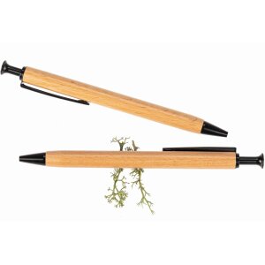 Beech wood ballpoint pen | Timeless design | 14cm x 0.8cm | Black set