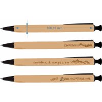 Beech wood ballpoint pen | Timeless design | 14cm x 0.8cm | Black set