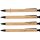 Beech wood ballpoint pen | Timeless design | 14cm x 0.8cm | Black set