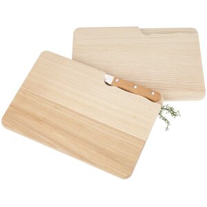 Schneidebrett mit Messerschlitz rechteckig aus Esche FSC® - 27 x 18 x 1,5 cm