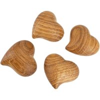 Wooden heart curved hand flatterer 5.5 x 5 x 3.3 cm made of oiled oak