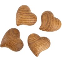 Wooden heart curved hand flatterer 5.5 x 5 x 3.3 cm made of oiled oak