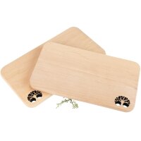 Schneidebrett aus Erle mit Laserschnitt 22,5 x 12,5 x 1,2...