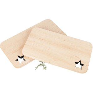 Schneidebrett aus FSC® Erle mit Laserschnitt 22,5 x 12,5 x 1,2 cm - Stern