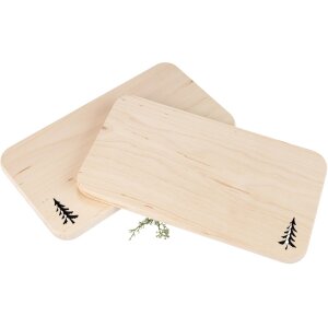 Schneidebrett aus FSC® Erle mit Laserschnitt 22,5 x 12,5 x 1,2 cm - Tanne Baum
