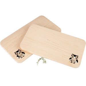 Cutting board made of FSC® alder with laser cut 22.5 x 12.5 x 1.2 cm - Owl