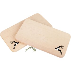 Alder chopping board with laser cut 22.5 x 12.5 x 1.2 cm - Deer