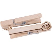 Wäscheklammer Glubbal mit Brezen Motiv Holzaufsatz