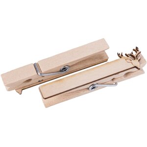 Wäscheklammer Glubbal mit Geweih Motiv Holzaufsatz