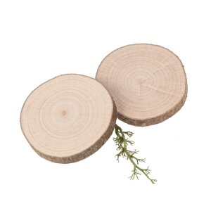 Tree slice | bark slice hazelnut round approx. 4 - 6 x 0.6 cm