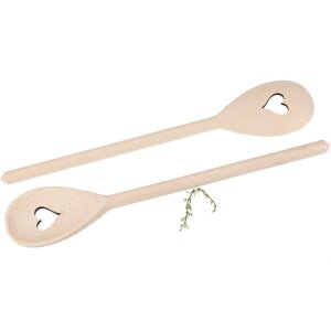 Wooden Cooking Spoon Oval – 30 cm – Beech with Heart Cut-Out