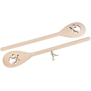 Wooden Cooking Spoon Oval – 30 cm – Beech with Chef’s Hat Cut-Out