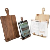 Wooden book holder, cookbook stand and tray holder with...
