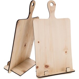 Wooden book holder, cookbook stand and tray holder with handle Swiss stone pine - A4