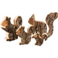 Holz Deko Eichhörnchen aus Erle | Mit Rinde -...