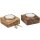 Simple tealight holder made of oiled walnut wood with tealight and glass