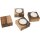 Simple tealight holder made of oiled walnut wood with tealight and glass