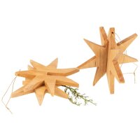 3D-Weihnachtsschmuck - Erle - geölt - mit Band - Stern
