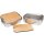 Waterproof stainless steel lunchbox 1200ml with 5mm cherry oiled wooden board