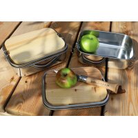 Wasserdichte Edelstahl Lunchbox 1200ml mit FSC® Buche Holzbrett 5mm